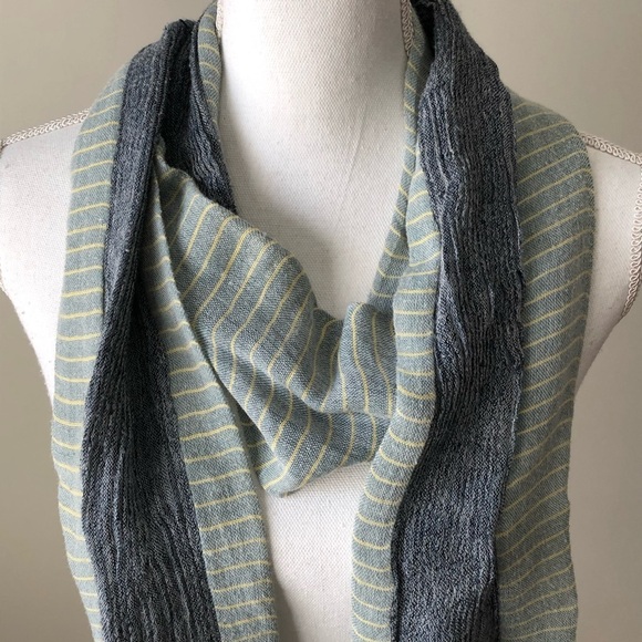 Striped Fringe Wrap Scarf - Picture 2 of 4